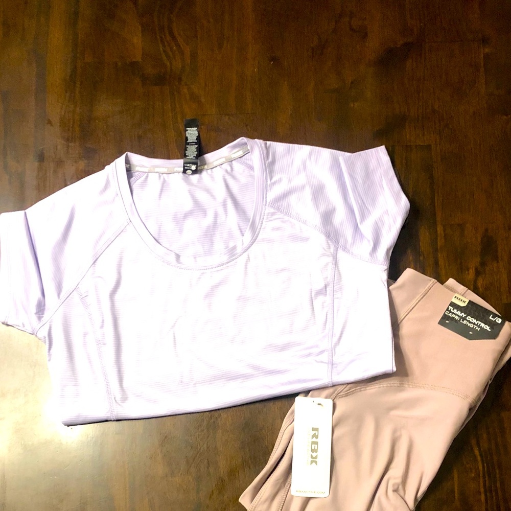 Athletic leggings and dri-fit shirt by RBX